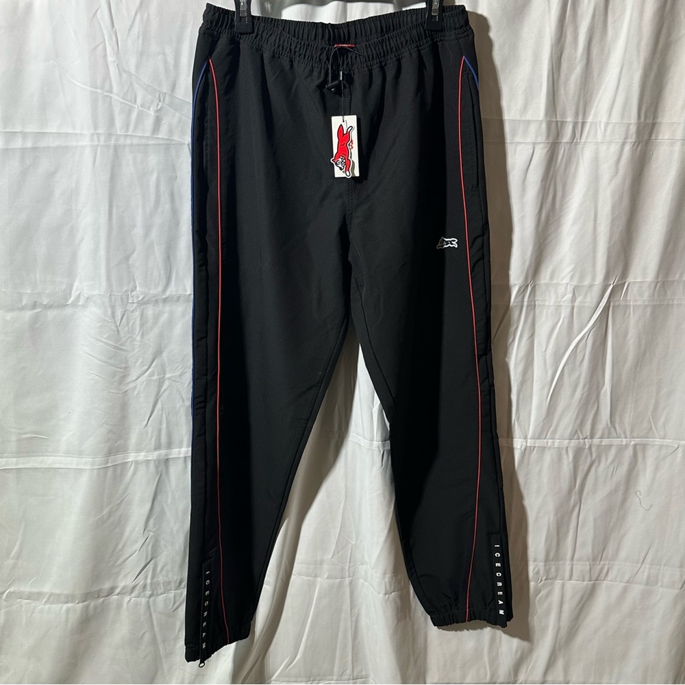 Ice cream men’s Black Track Pants with Red Accents